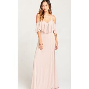 chinese dress ladies Nina Maxi Dress, in Champagne Luxe Satin, Size: XL | Show Me Your Mumu main image 0